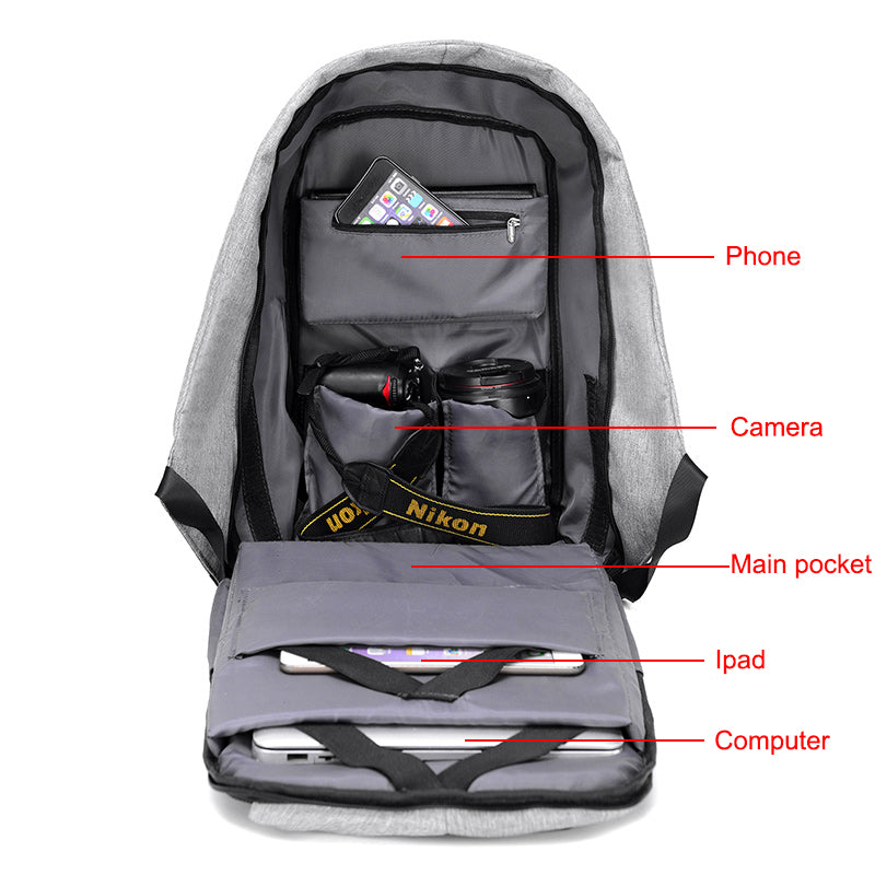 Mochila Antirrobo Con Puerto USB - LOCK ™ 🔐
