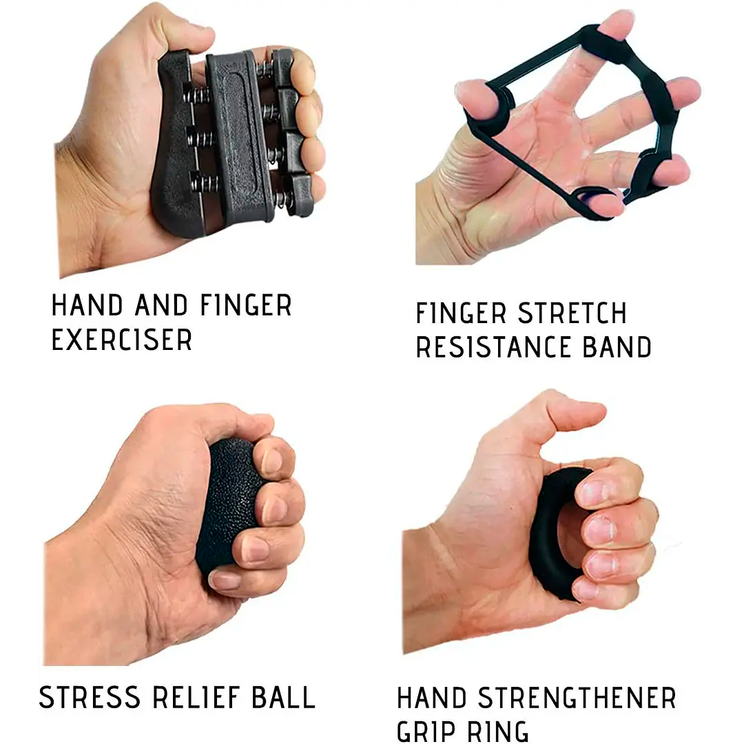 PowerGrip™ Kit Pro | Ejercitador de dedos, muñeca y ante brazos (Ajustable 5-60 KG)