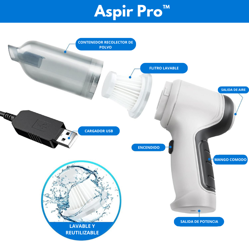 Aspir Pro™  |  Aspiradora Portatil