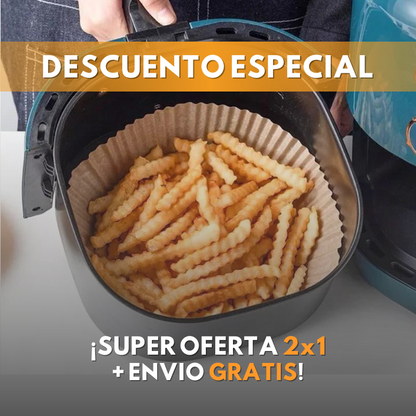 Paper Clean™ (Oferta Exclusiva 2x1) Pack Papeles Anti-Adherentes para AirFryer